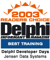 Delphi Best Training, 2003 Readers Choice Award